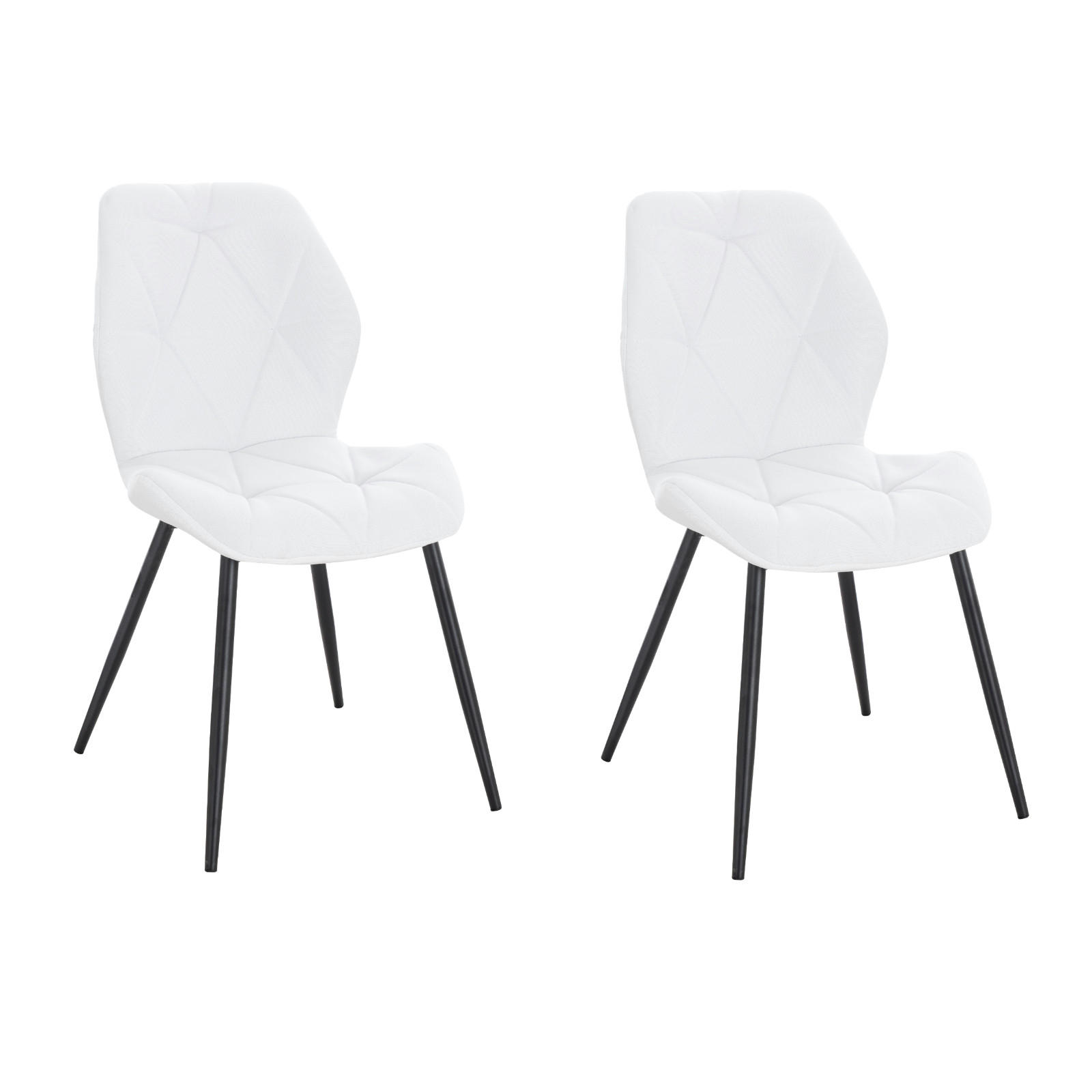 ESSZIMMERSTUHL JAMIE 2er Set Stoff Weiß - Weiß, Textil (47/84/48cm) - SVITA