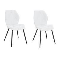 ESSZIMMERSTUHL JAMIE 2er Set Stoff Weiß - Weiß, Textil (47/84/48cm) - SVITA
