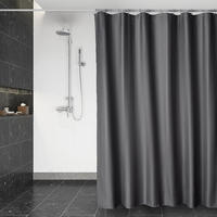 DUSCHVORHANG Dunkelgrau Polyester schnell trocknend wasserfest maschinenwaschbar - Grau, Textil (180/200cm) - MCBOSON