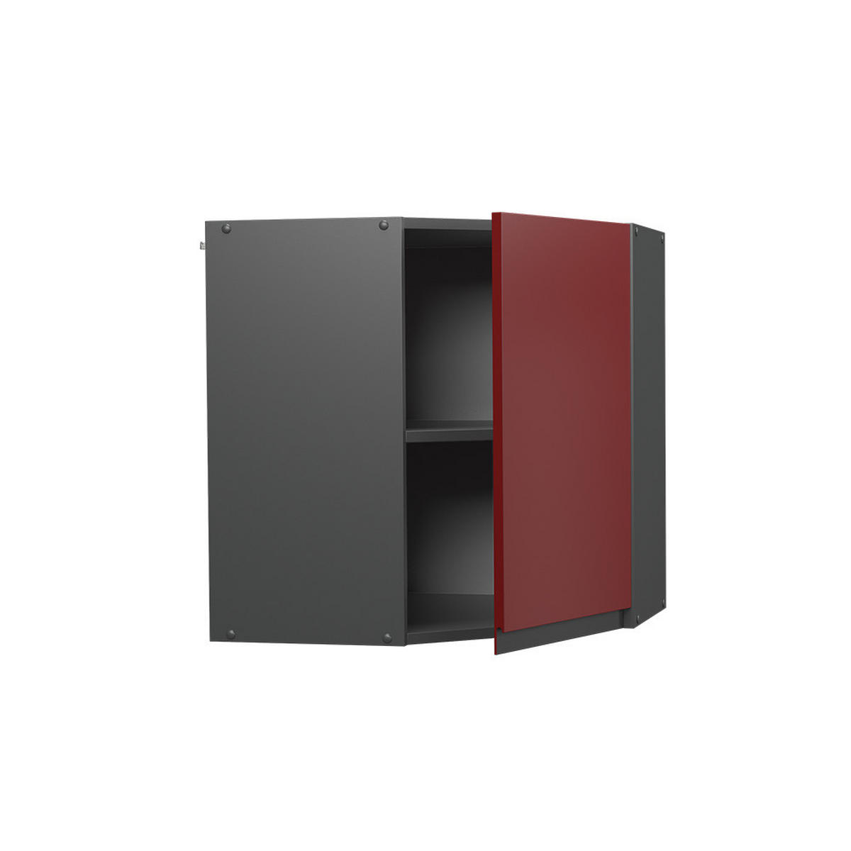 ECKHÄNGESCHRANK R-Line Rot 57 cm J-Shape - Anthrazit/Rot, Holzwerkstoff (57/60/34.1cm) - Vicco