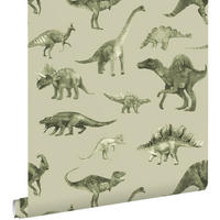 TAPETE Dinosaurier 50 x 900 cm - Grün, Papier (50/0.1cm) - ESTAhome