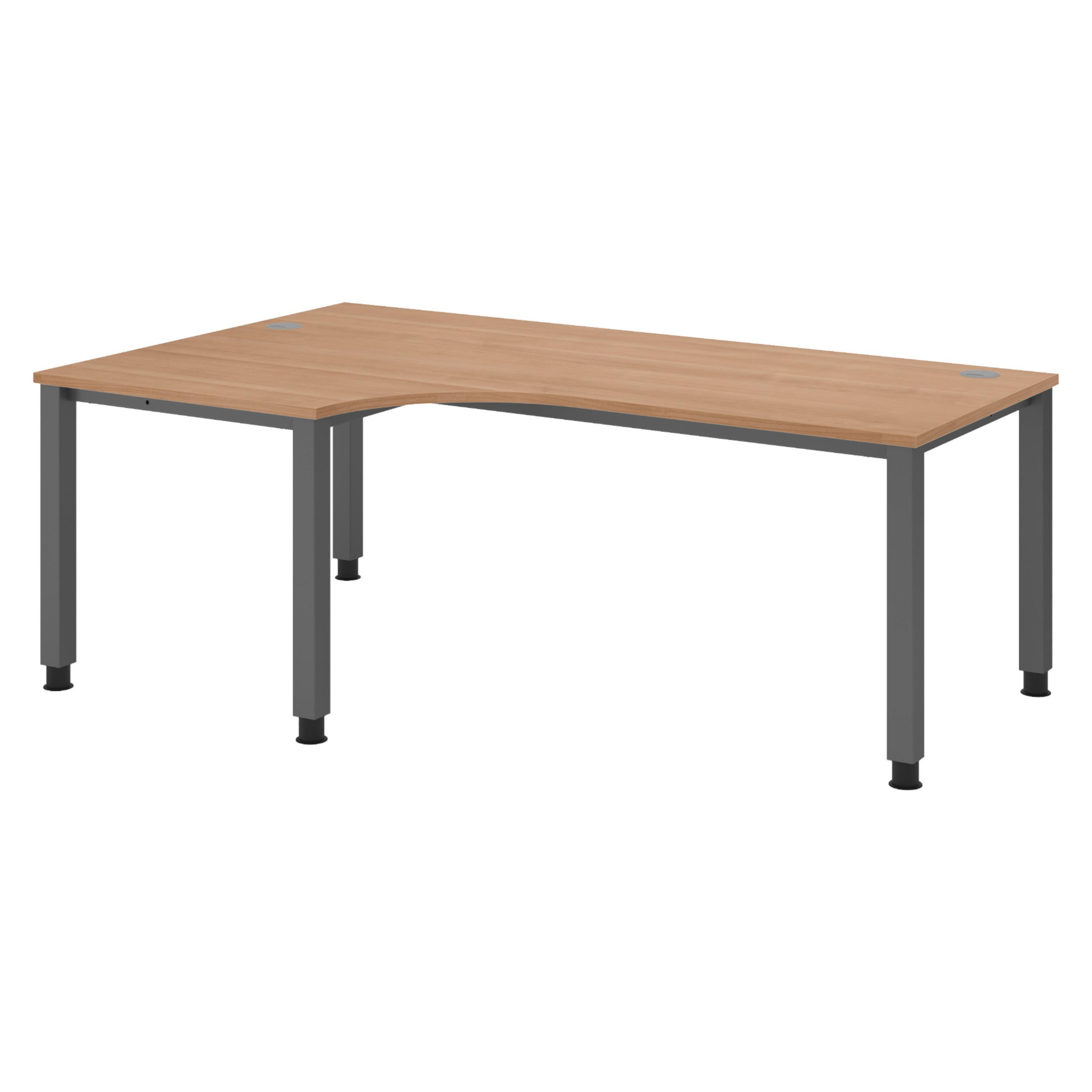 SCHREIBTISCH Serie-Q Gestell: Graphit 120/200/74 cm in Nussbaumfarben - Nussbaumfarben, Holzwerkstoff (120/200/74cm) - bümö