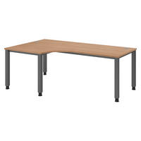 SCHREIBTISCH Serie-Q Gestell: Graphit 120/200/74 cm in Nussbaumfarben - Nussbaumfarben, Holzwerkstoff (120/200/74cm) - bümö