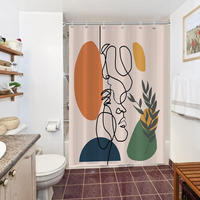DUSCHVORHANG 150 x 180 cm abstrakt schimmelresistent wasserdicht waschbar Polyester - Multicolor, Textil (150/180cm) - MCBOSON