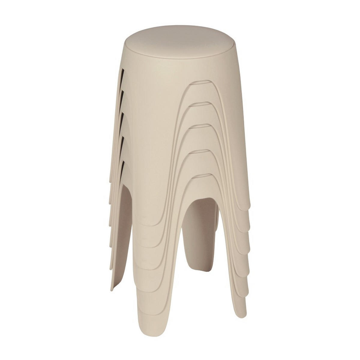 HOCKER 6er-Set TOM Beige - Beige, Kunststoff (43/46.5/43cm) - Weber Industries