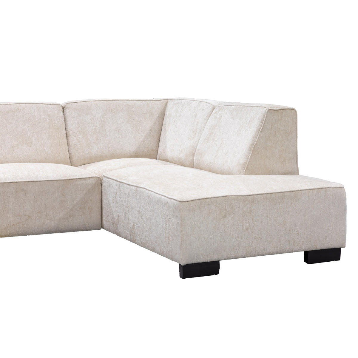 3,5-SITZER-ECKSOFA mit Ecke auf der rechten Seite aus Stoff, beige - Beige, Textil (274/205cm) - Giga Meubel