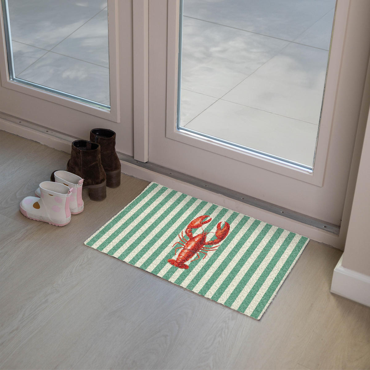 FUSSMATTE Krebs - Streifen - Realistisch - Sommerlich 60x40 cm - Multicolor, Kunststoff (60/0.4cm) - MuchoWow