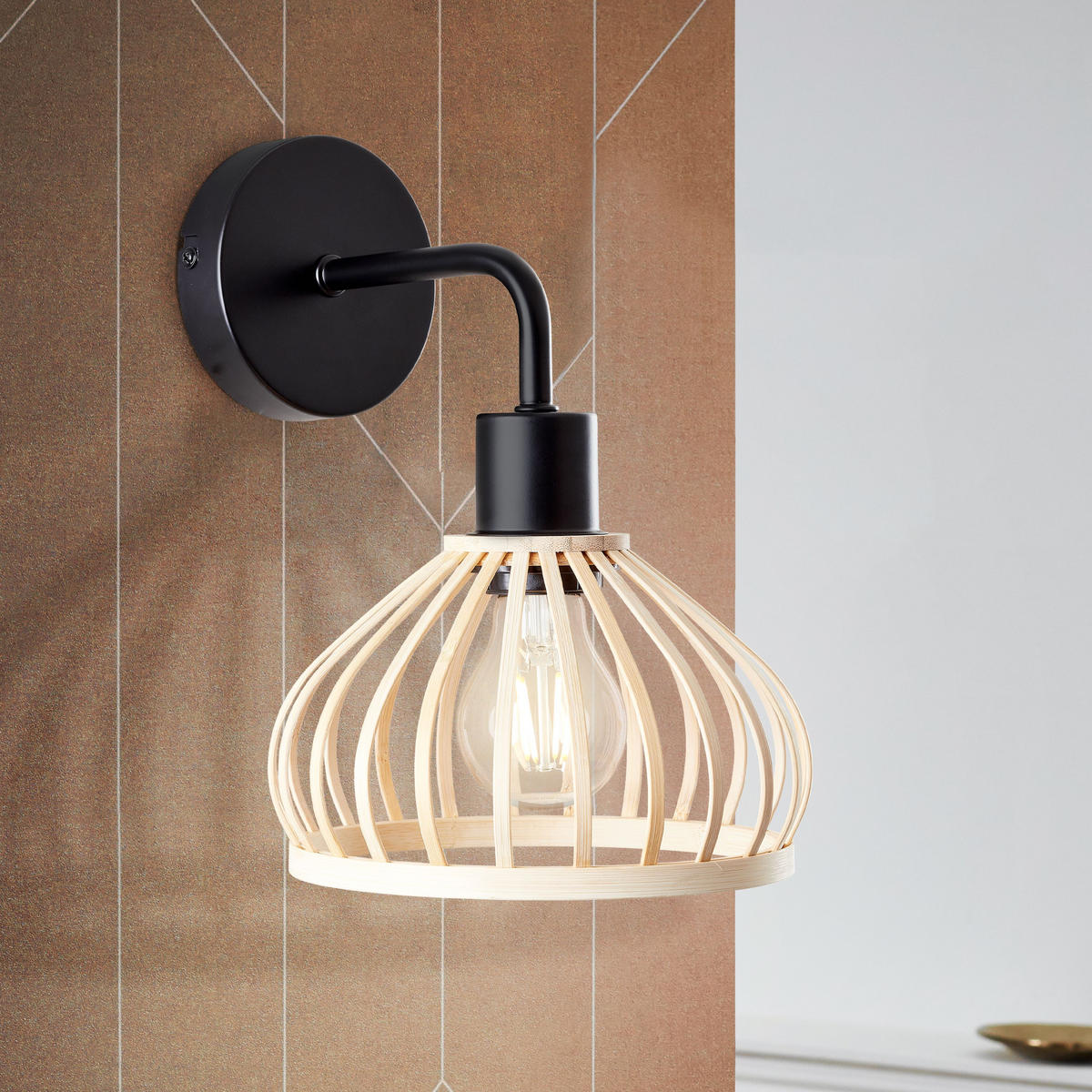 WANDLEUCHTE Norah 99741/76 - Schwarz, Metall (19/26.8/23cm) - Brilliant