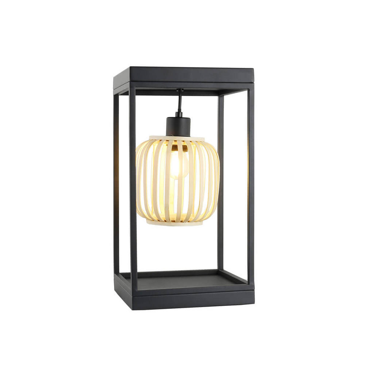 TISCHLAMPE ZITA - Schwarz, Tischlampe - Schwarz, Holz/Metall (22/22/42cm) - Home Deluxe