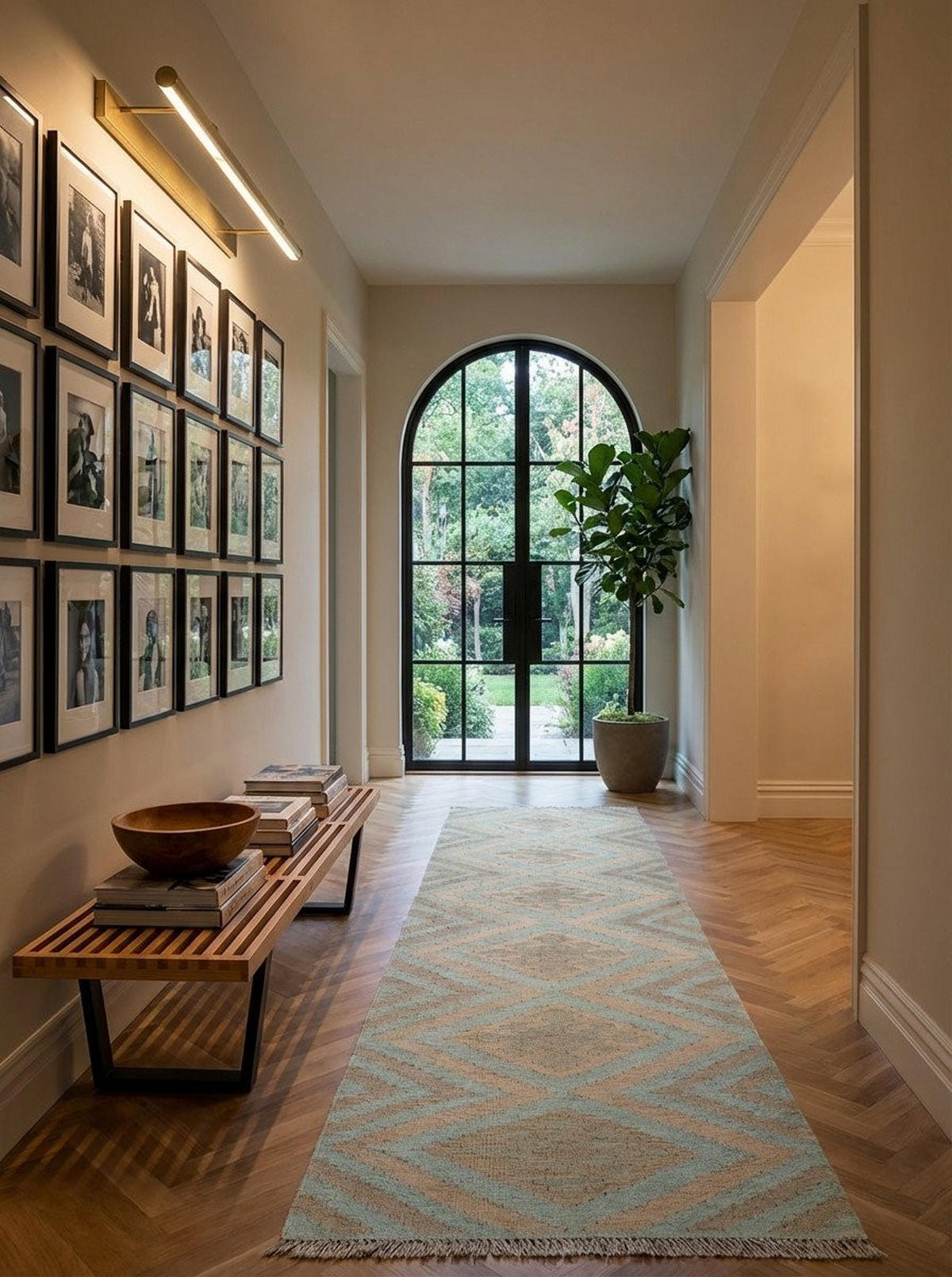 HANDWEBTEPPICH Kelim Gashgai Grün 210/57 cm - Grün, Textil (57/210cm) - Looma