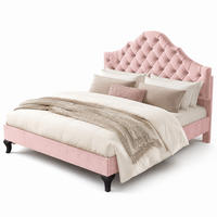 POLSTERBETT 140/200 mit höhenverstellbarem Kopfteil und Lattenrost in Pink - Rosa, Holzwerkstoff/Textil (140/200cm) - EVRYAE