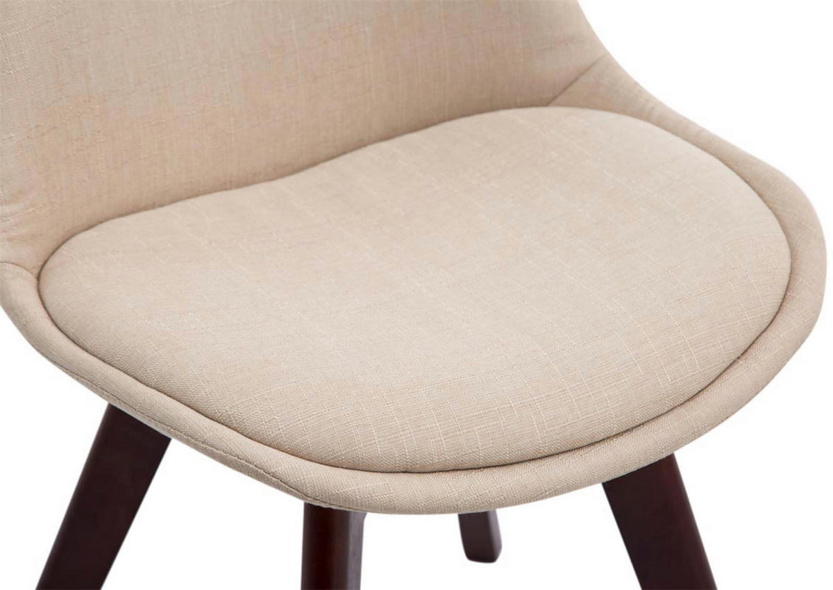 STUHL 4er Set Stoff creme - Walnussfarben/Creme, Holz/Textil (48/84/55cm) - CLP