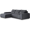 ECKSCHLAFSOFA Benny grau links - Schwarz/Grau, Kunststoff/Textil (271/185cm) - Beautysofa