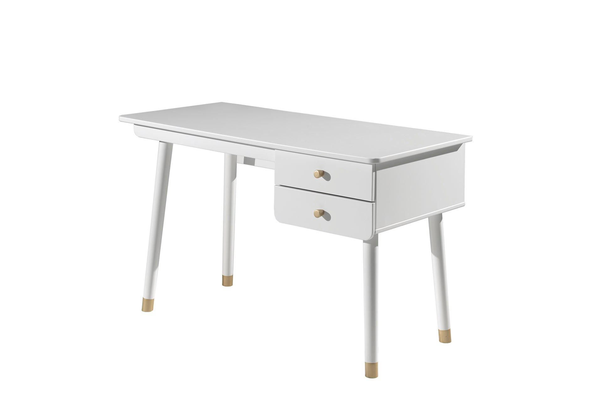 SCHREIBTISCH Kamillah 125x75x60 aus MDF in Satin Weiß - Weiß, Holzwerkstoff (125/60/60cm) - 58aufmkessel