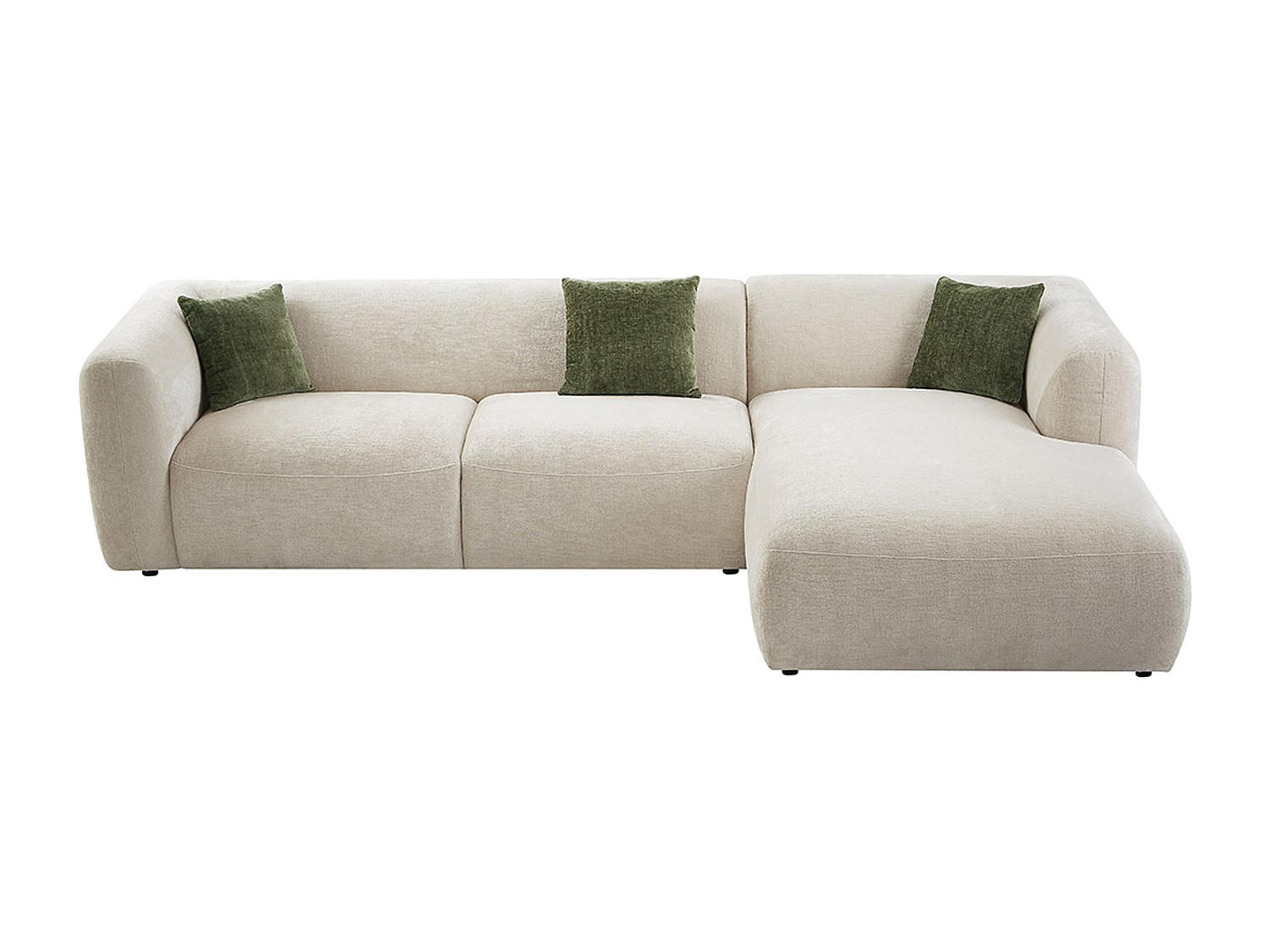SOFA ohne Schlafmöglichkeit - 5 Personen - Stoff - Beige - Beige, Textil (307/72/178cm) - Vente-Unique