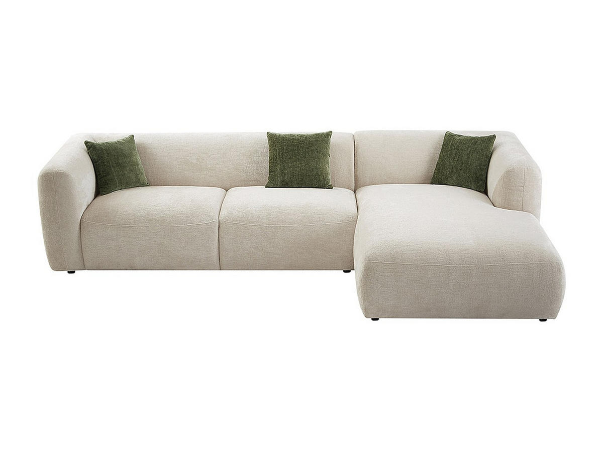 ECKSOFA - Ecke rechts - Stoff - Beige - TANCAVO - Beige, Textil (307/178cm) - Vente-Unique