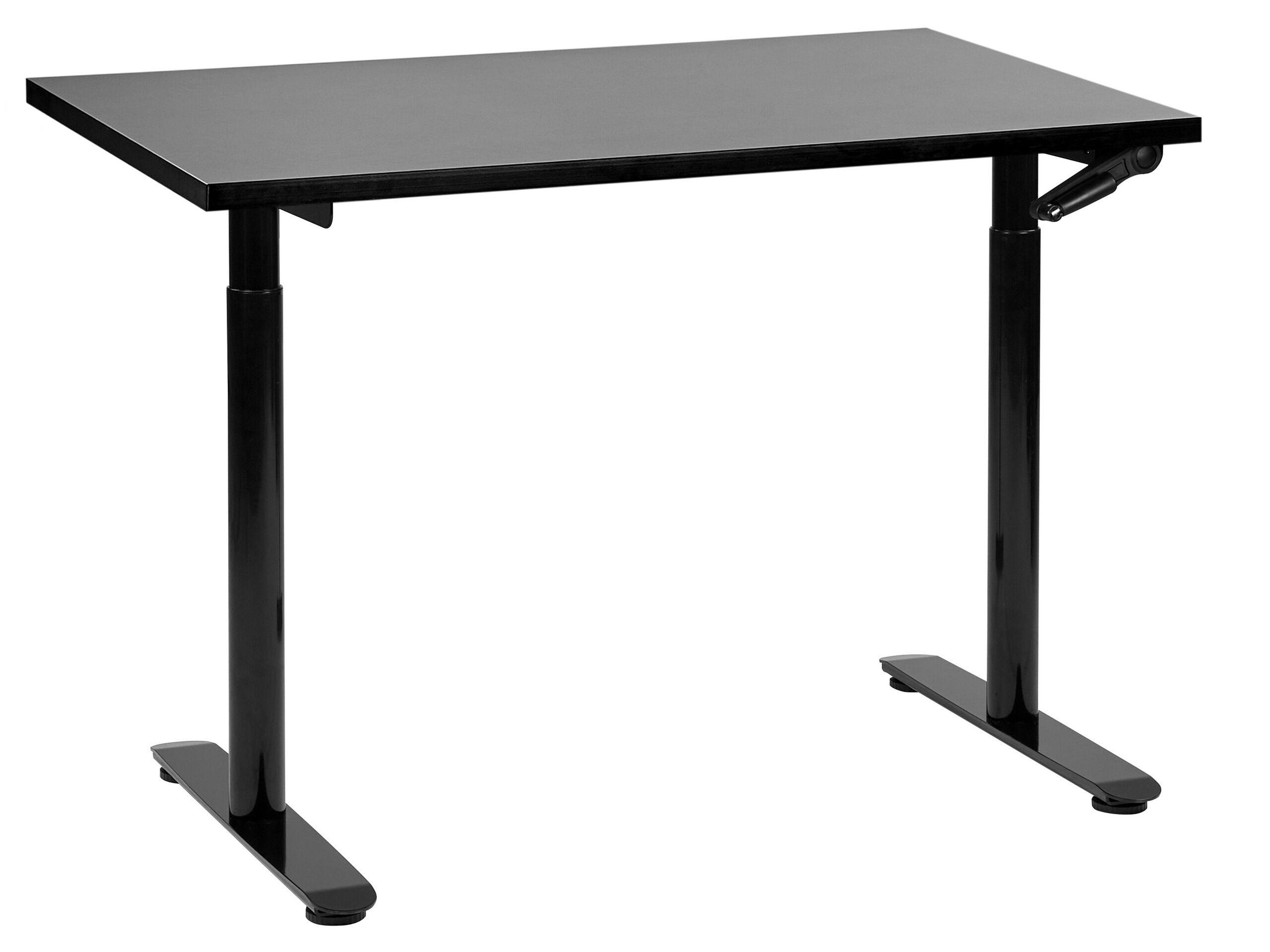 SCHREIBTISCH schwarz 120/72 cm manuell höhenverstellbar Destin IV - Schwarz, Holz (72/120/74cm) - Beliani