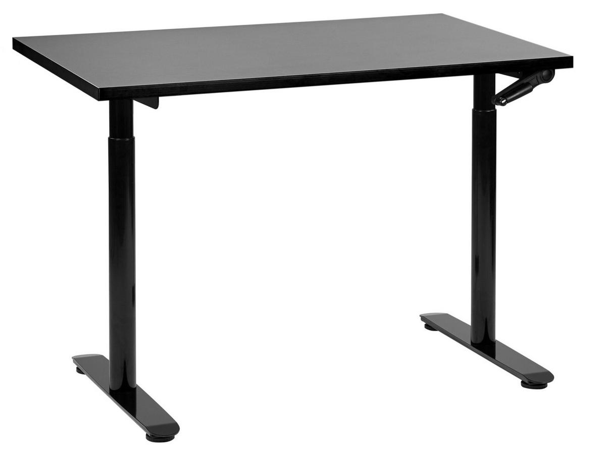SCHREIBTISCH schwarz 120/72 cm manuell höhenverstellbar Destin IV - Schwarz, Holz (72/120/74cm) - Beliani