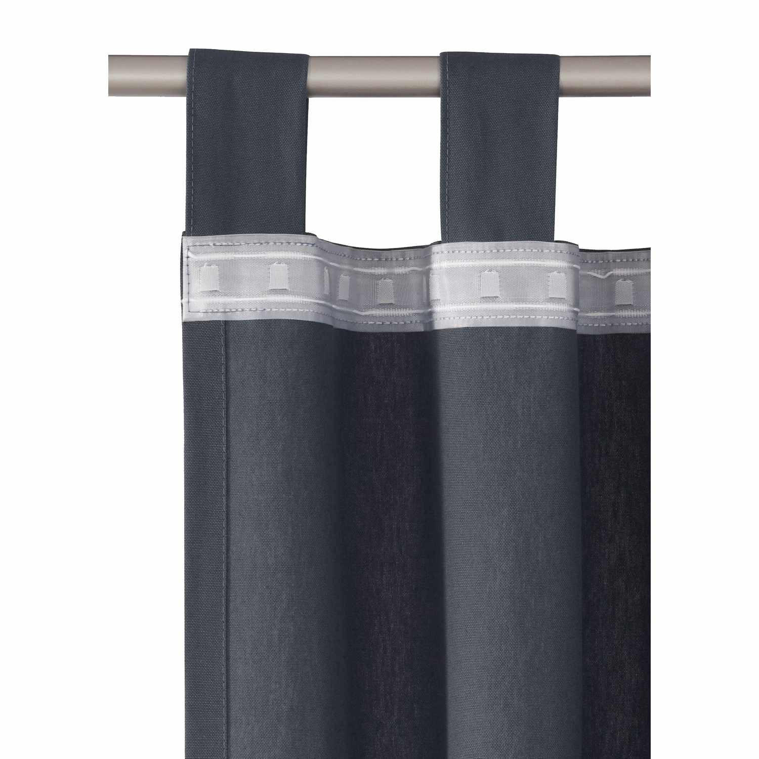 SCHLAUFENVORHANG IM UNI DESIGN DOVE Blickdicht - Anthrazit, Textil (140/0.5/255cm) - Tom Tailor