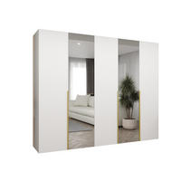 DREHTÜRENSCHRANK 202/250/52 5-türig - Goldfarben/Weiß, Holz (250/202/52cm) - Abiks Möbel