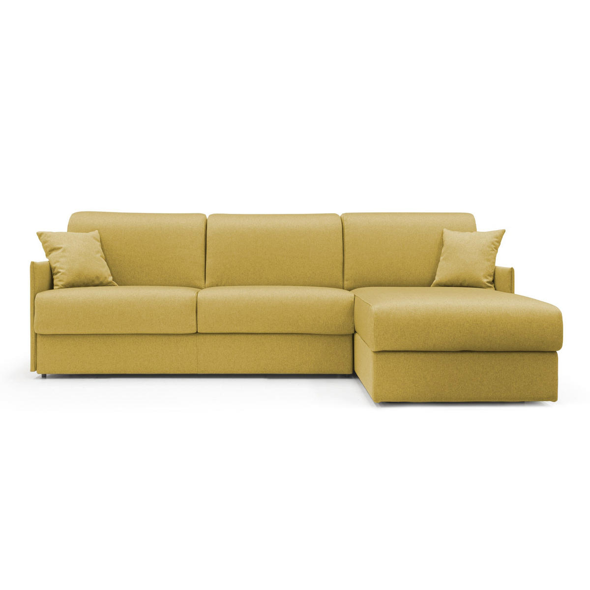 ECKSOFA LINKS Evans - Gelb, Textil (252/96cm) - Divani.store