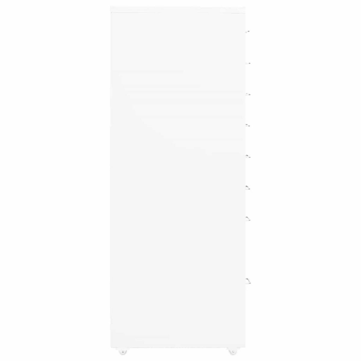 AKTENSCHRANK Mit Rollen Weiss 28/41/109 Cm Metall - Weiß, Metall (41/109/28cm) - vidaXL