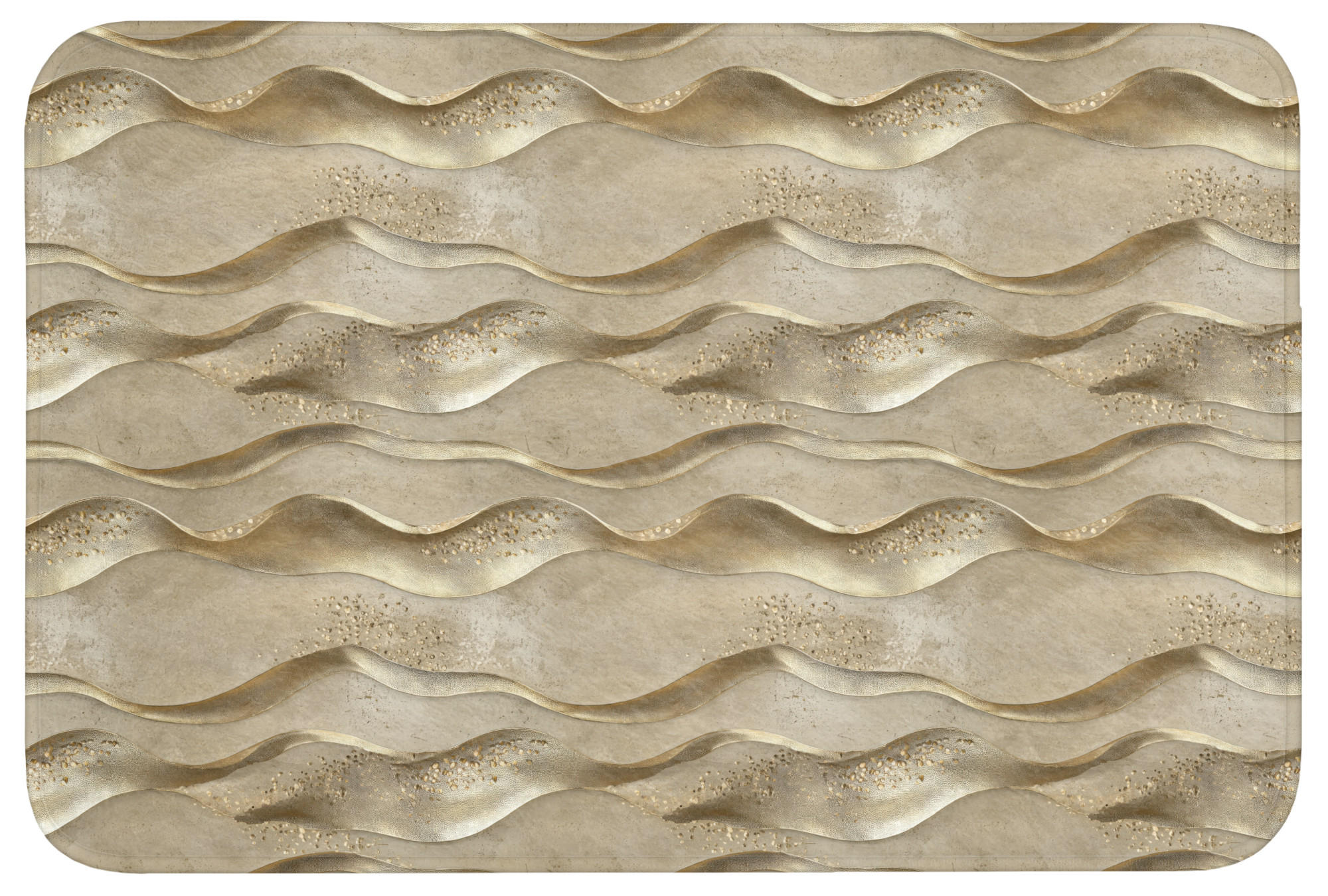 BADEMATTE Wellen - Muster - Gold 90x60 cm - Messingfarben, Kunststoff/Textil (90/60cm)