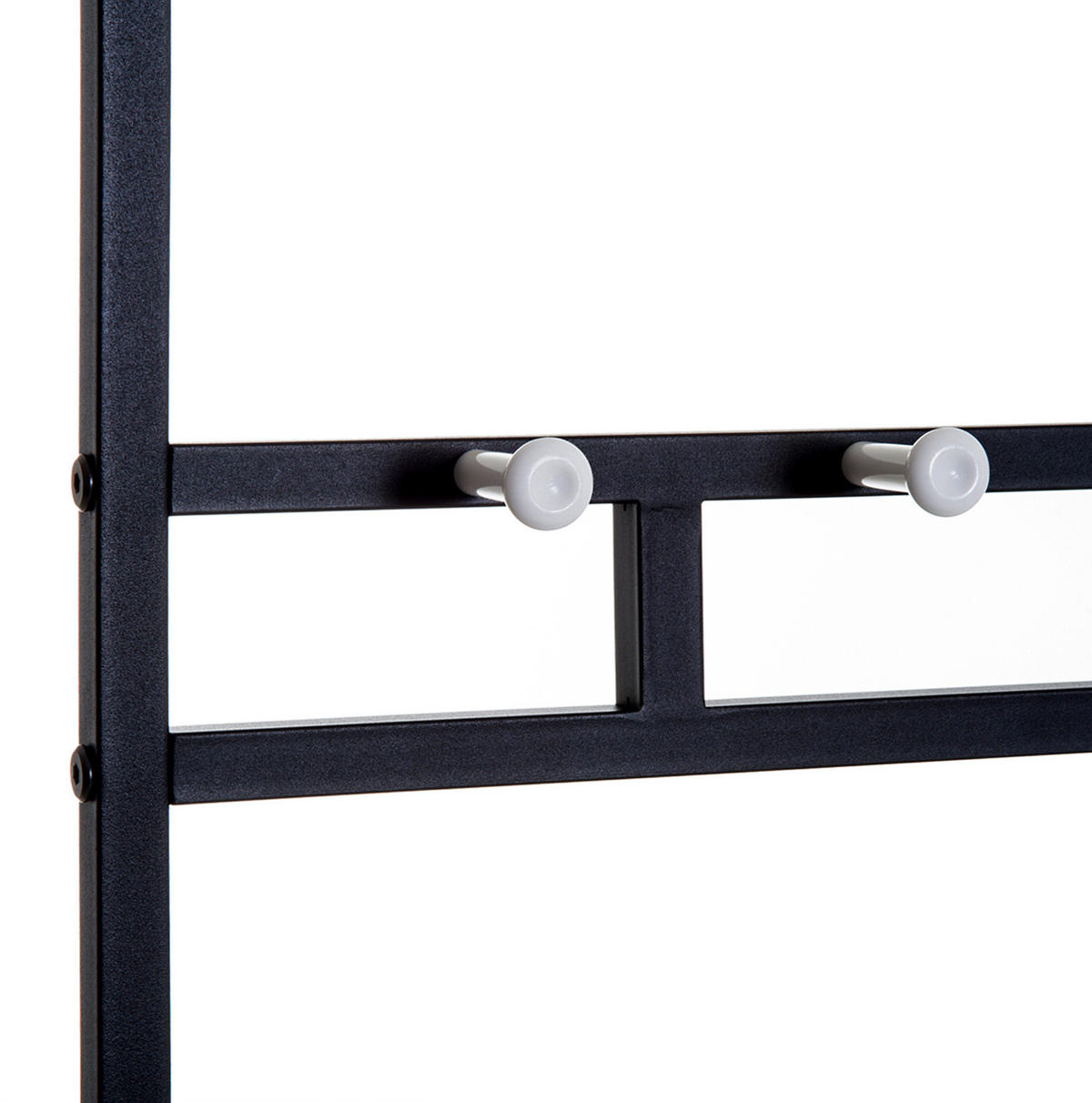 GARDEROBENSTÄNDER mit Bank 72,5x35x180 cm Metall Schwarz - Schwarz, Metall (35/180/725cm) - Beauniv