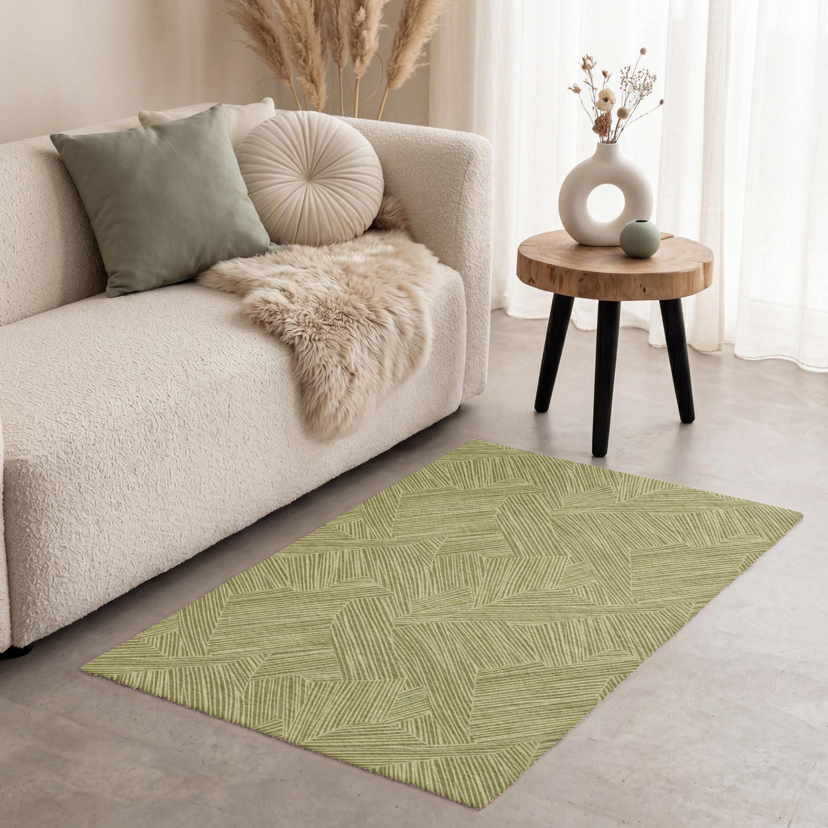 KOBERCE - Abstraktné - Moderné - Zelené - 80x120 cm - olivovozelená, textil/plast (80/0.4cm) - OnlyWow