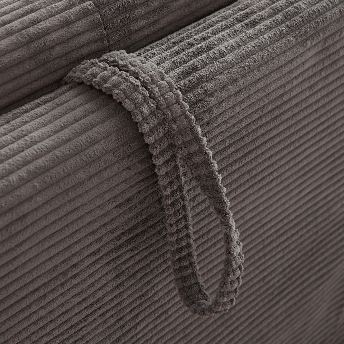 SCHLAFSOFA mit 3 Plätzen aus geripptem Samt, L185 cm - MIKA - Anthrazit, Textil (104/90/185cm) - Calicosy