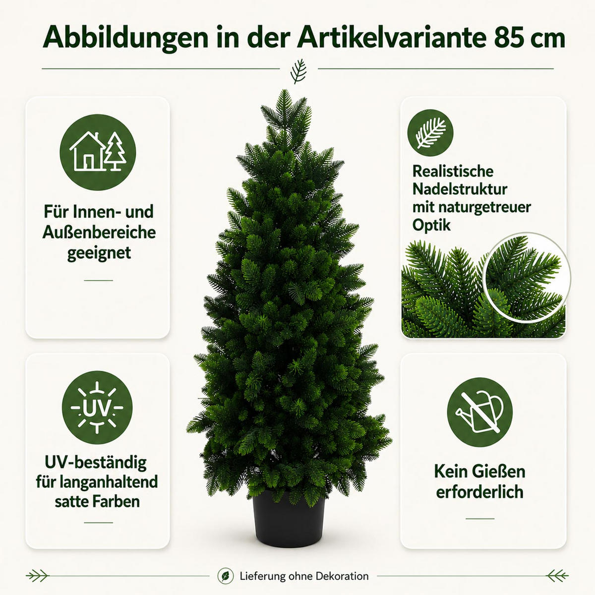 WEIHNACHTSBAUM Grün - Grün, Kunststoff (85cm) - MCW
