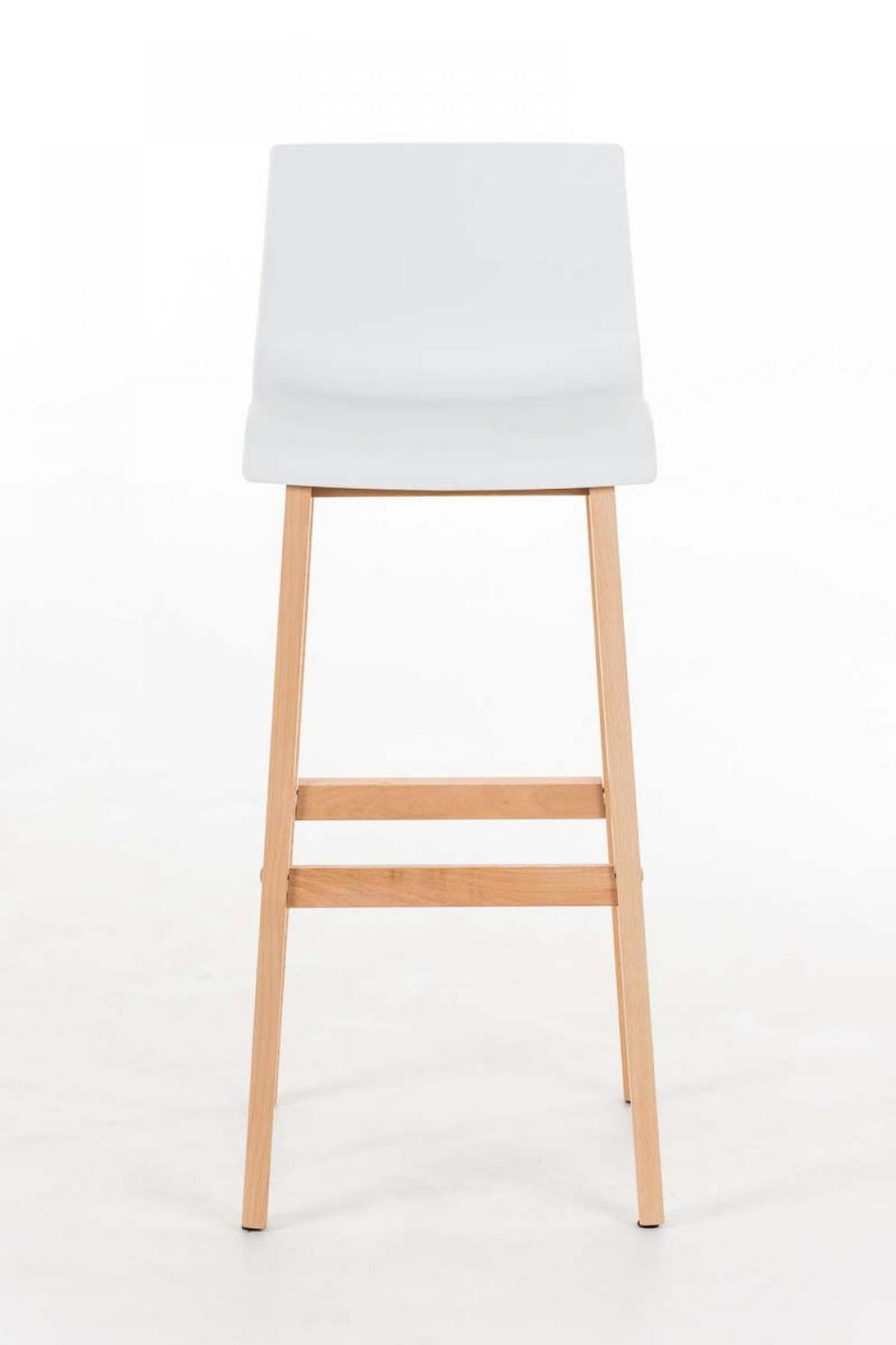 BARHOCKER Holz weiß - Eukalyptusholzfarben/Weiß, Holz (41/101/46cm) - CLP