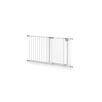 TÜRSCHUTZGITTER & Treppenschutz mit 4x Elefantenfuß, Tür mit 90° Stop, ohne Bohren 135-145 cm - Weiß, Metall (145/5cm) - Sämann – make a difference.