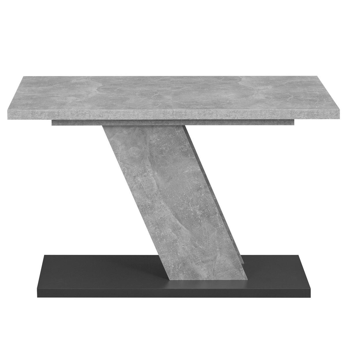 ESSTISCH Kross Beton Optik + Anthrazit matt - Anthrazit, Holzwerkstoff (80/120/75cm) - Vladon