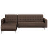 4-SITZER-ECKSOFA Polyester Braun linksseitig Aberdeen - Dunkelbraun, Textil (267/168cm) - Beliani