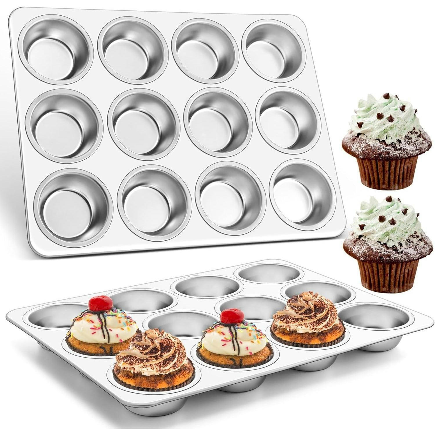 MUFFINBACKFORM 2er Set Edelstahl - Silberfarben, Metall (30/4/40cm)