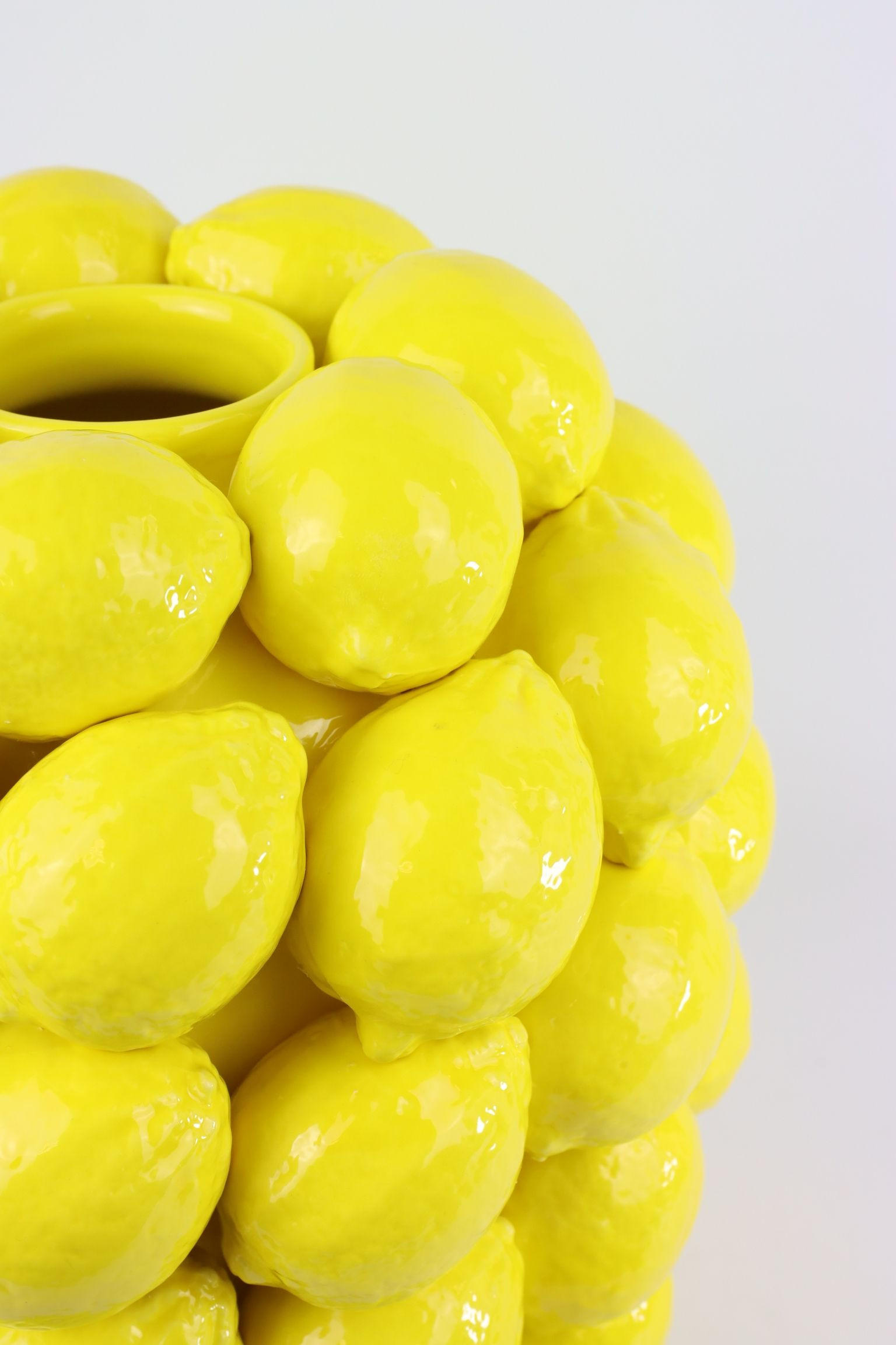 VASE Limone gelb mit Zitronen - Gelb, Keramik (29cm) - FURNARO