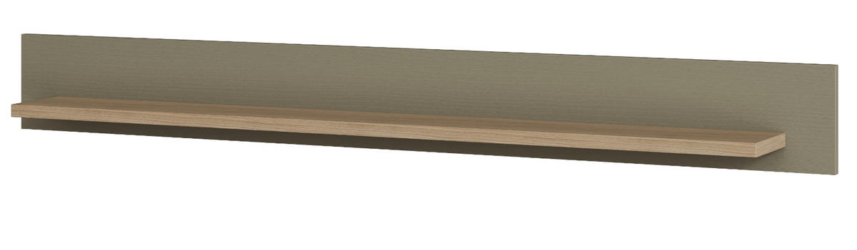 WANDBOARD Salbei grün, Eiche 150 cm, Wandregal skandinavisch - Eichefarben/Salbeigrün, Holzwerkstoff/Metall (150/17/17cm) - Furn.Design
