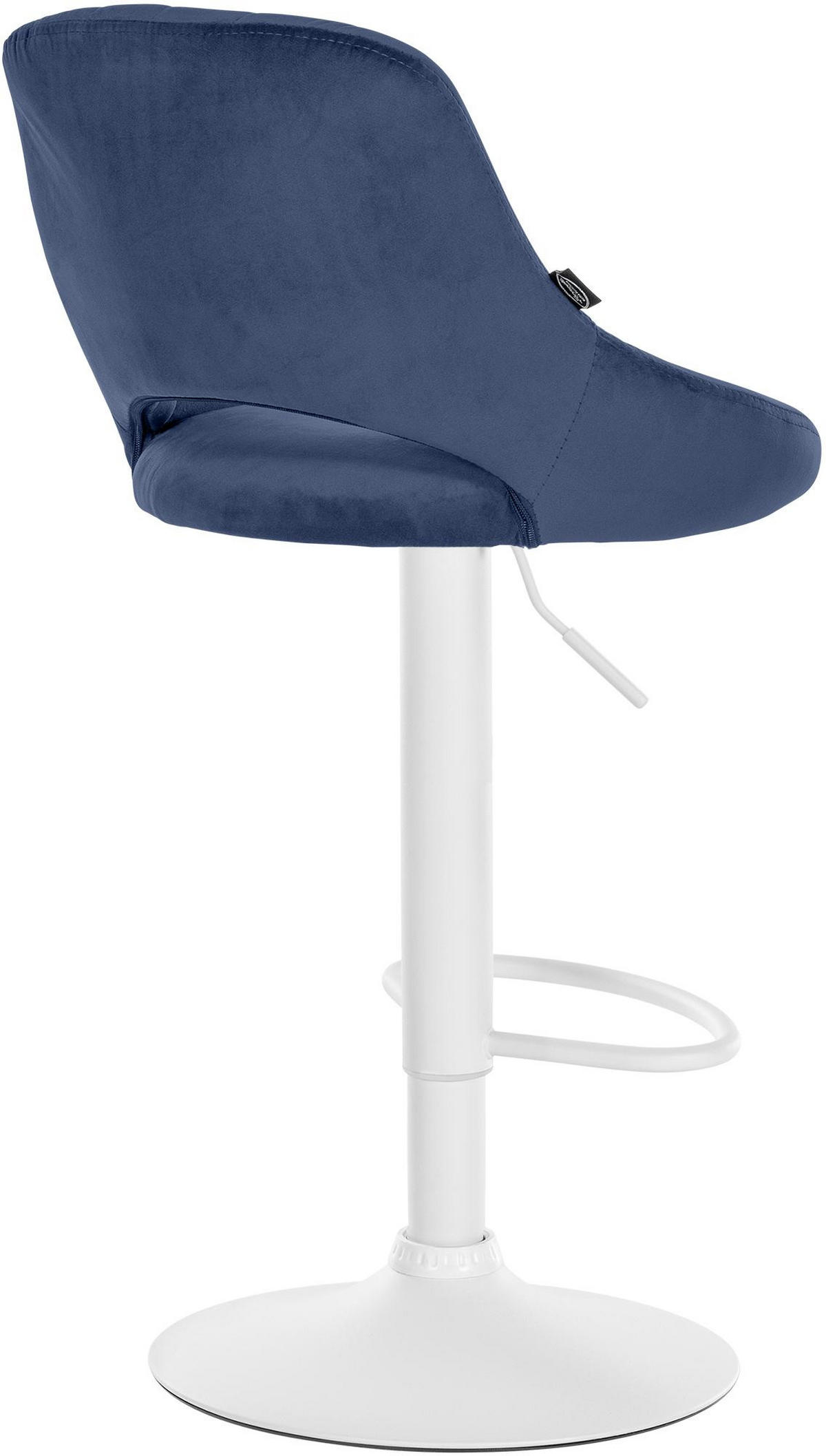 BARHOCKER 2er Set Samt blau - Blau/Weiß, Textil (47/85/48cm) - CLP