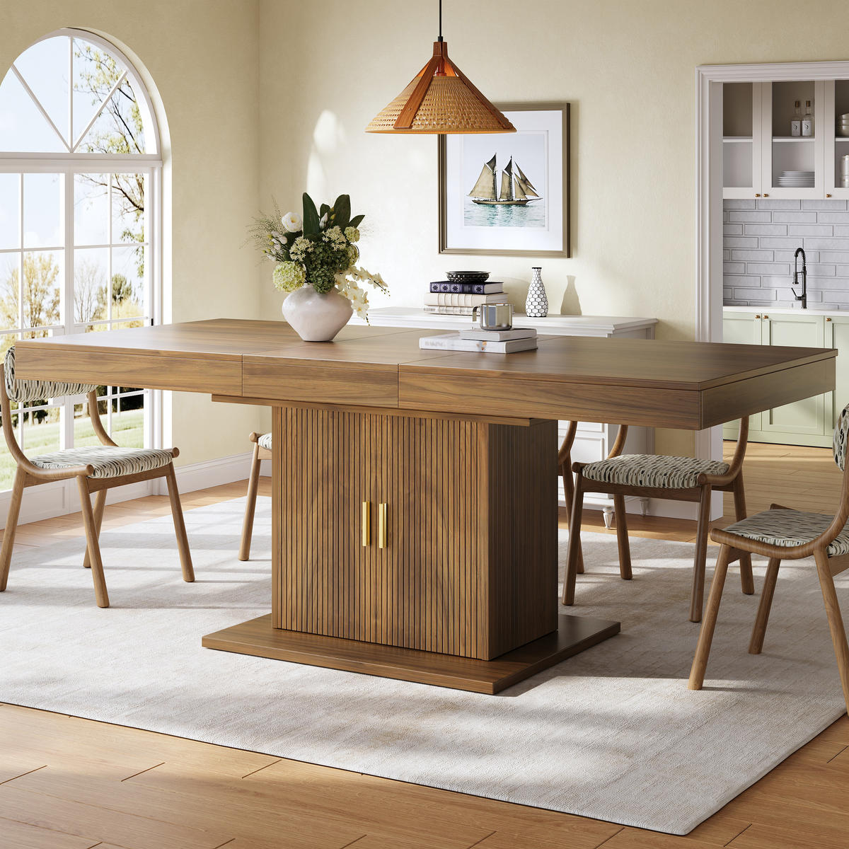 ESSTISCH ausziehbar 140-180/90/75,2 cm mit Stauraum DE-39641 Nussbaum - Walnussfarben, Holzwerkstoff (90/140/75.2cm) - ComfortXL