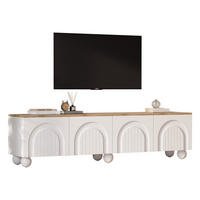 TV-ELEMENT mit 4 Türen 180 x 40 x 45 cm Weiß Holzoptik - Weiß, Holzwerkstoff (40/45/180cm) - Beauniv