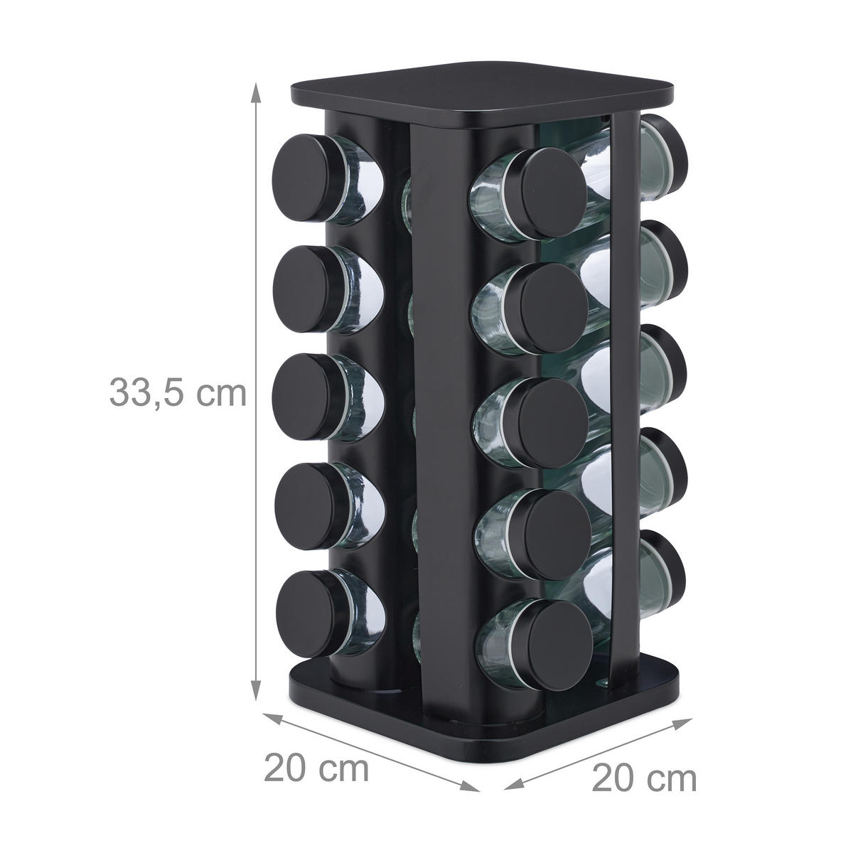 21-DIELNY stojan na korenie - viacfarebná, kov/sklo (20/33.5/20cm) - Relaxdays