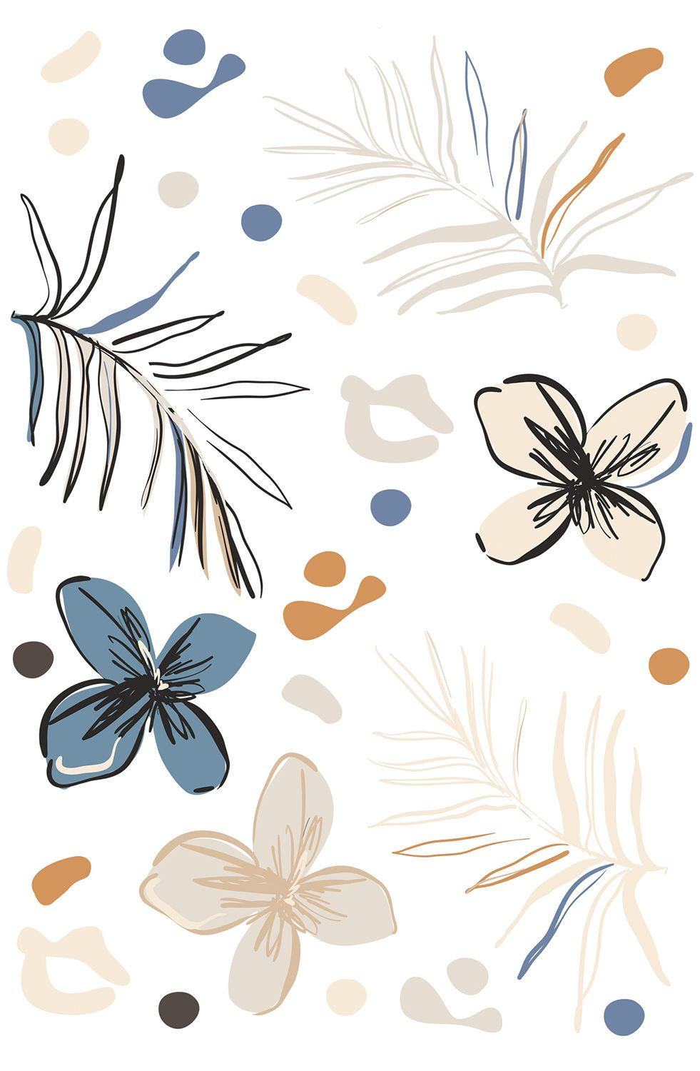WANDTATTOO Blumenmuster 65 x 42.5 cm - Multicolor, Papier (65/42.5/42.5cm) - Sanders & Sanders