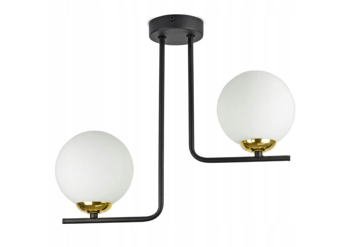 DECKENLEUCHTE Milano Glas - Goldfarben/Schwarz, Glas/Metall (14/45/36cm) - kiki design