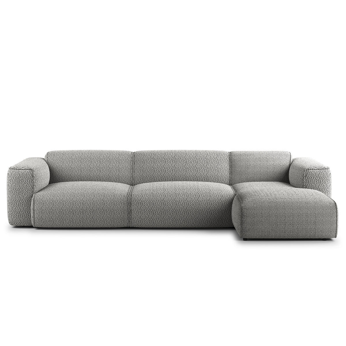 3-SITZER ECKSOFA mit Longchair - Schwarz/Grau, Kunststoff/Textil (317/173cm) - home24