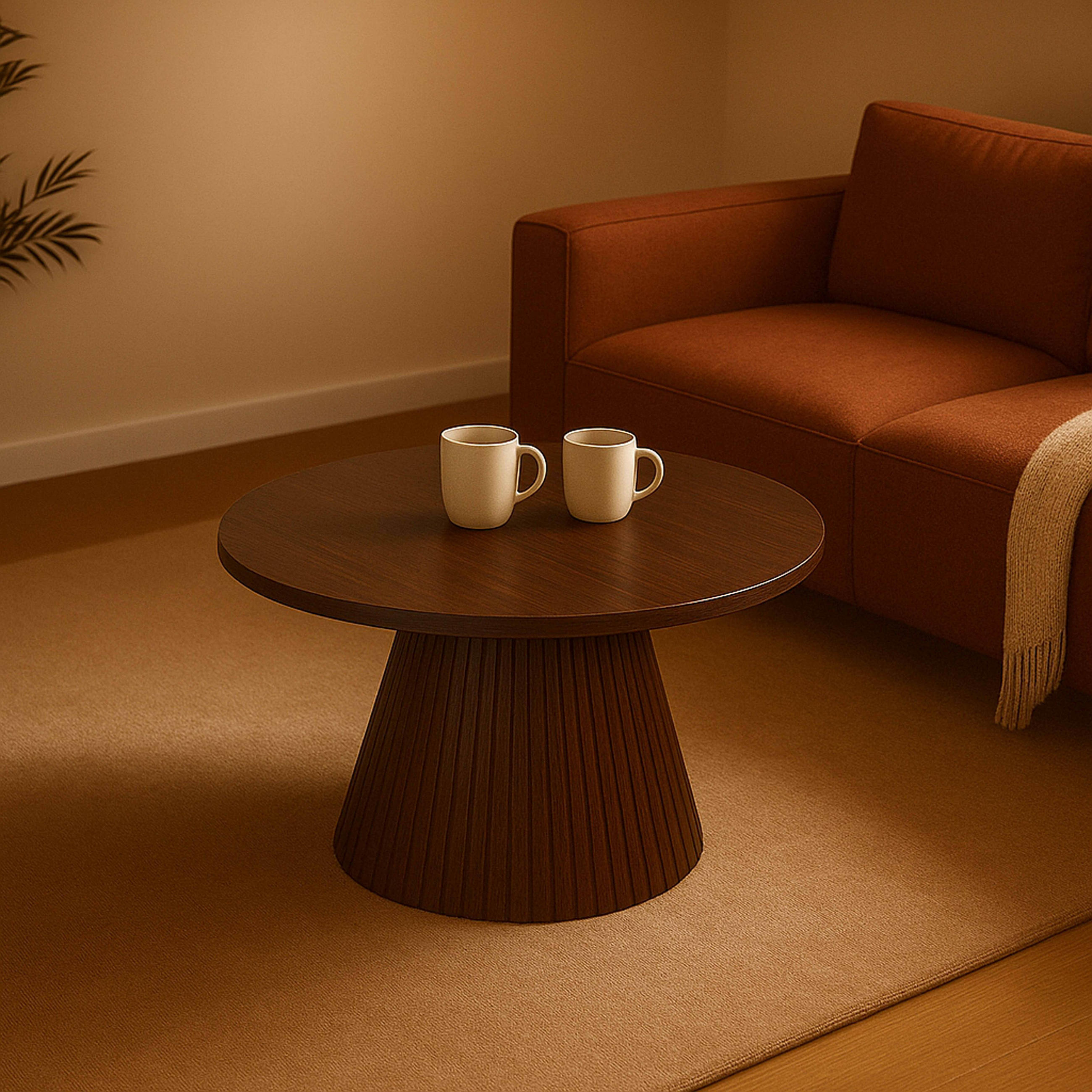 COUCHTISCH, dunkles Holzeffekt - Braun, Holz (80/80/45cm) - Oviala