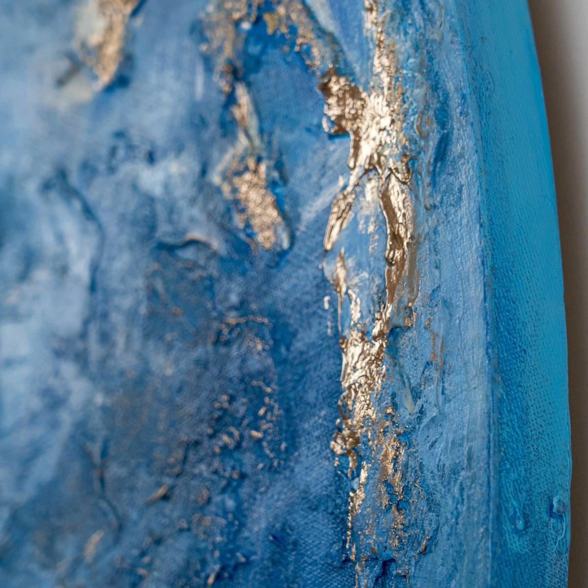 GEMÄLDE Neptun nachtleuchtend 70 cm - Blau, Holz (70/4cm) - YS-art gallery
