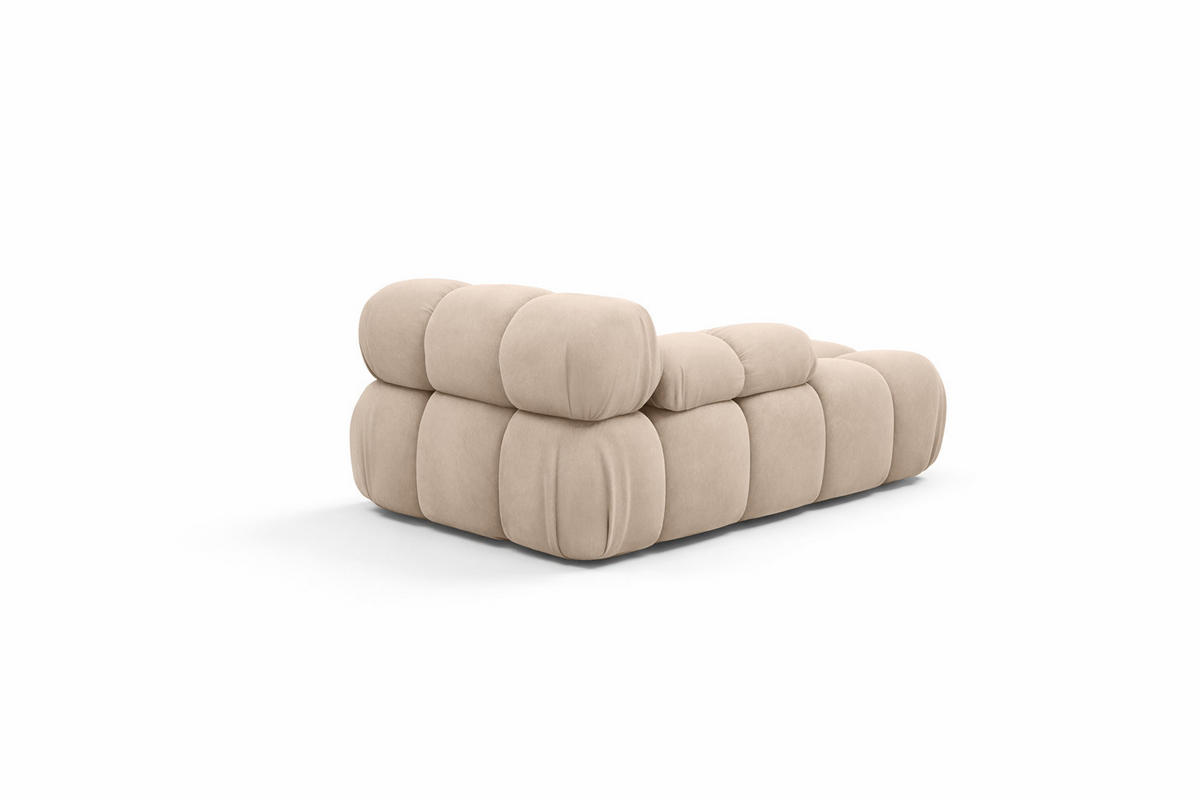 CHAISELONGUE Modular, Veloursstoff Salvador, Beige, Rechts, Selia - Beige/Creme, Holz (95/70/160cm) - Kaiser Möbel