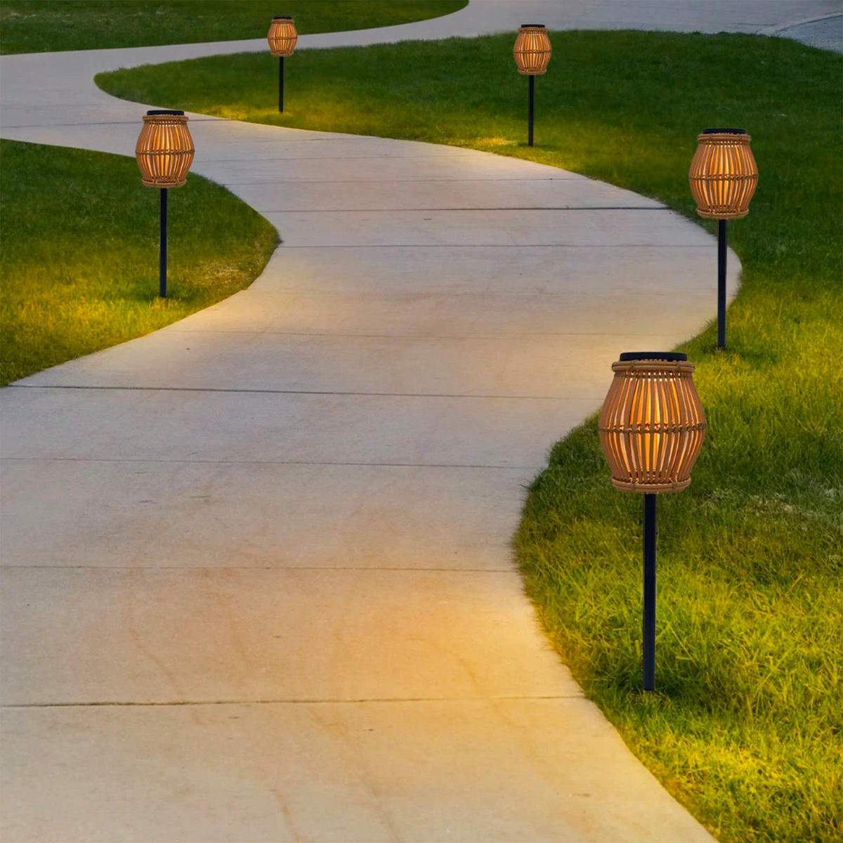 SILVINA H70CM Solar-Bodenleuchten - Braun, Kunststoff (18/18/70cm) - Lumisky