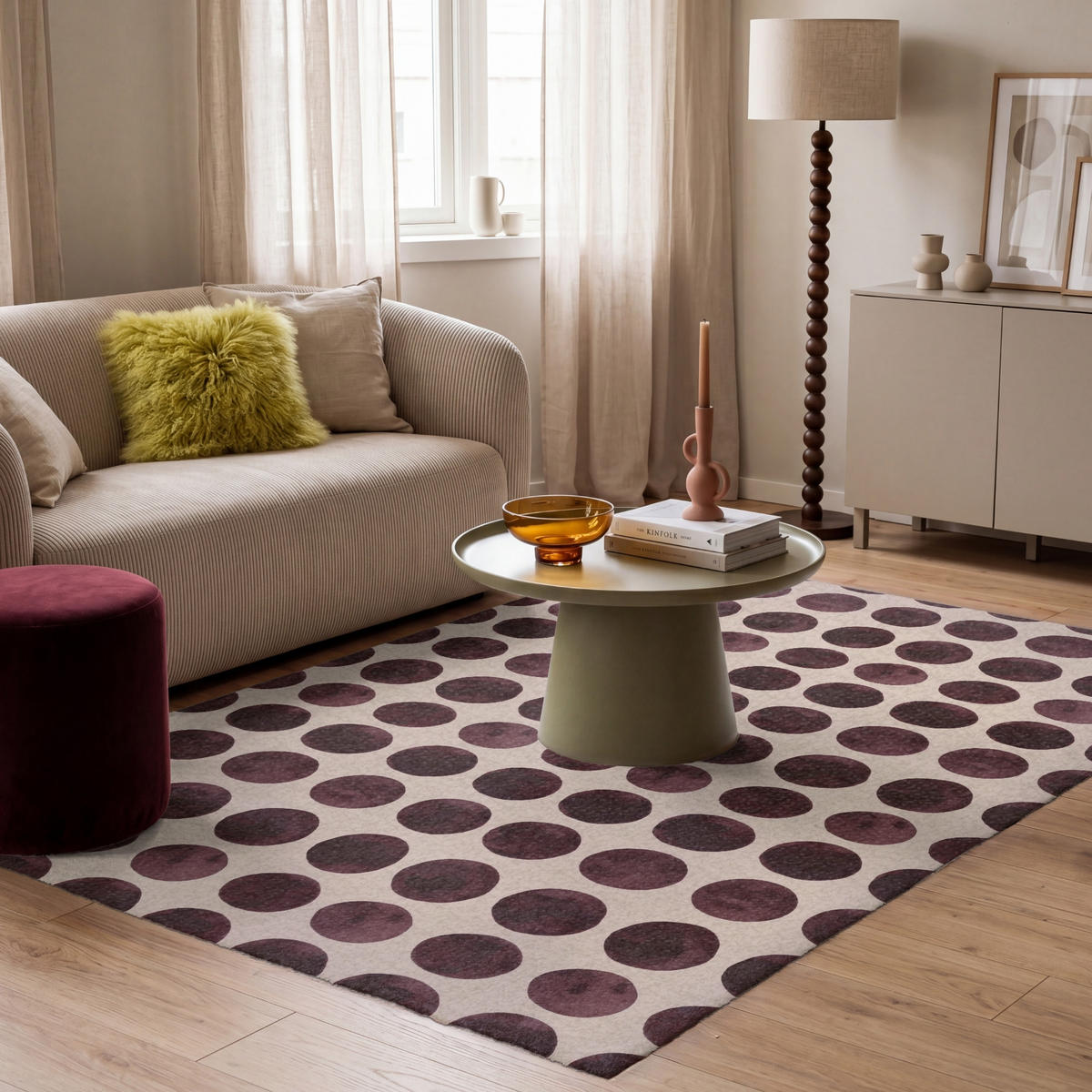 KOBERCE - Bodky - Vzor - Hnedý - 180x120 cm - tmavohnedá, textil/plast (180/0.4cm) - OnlyWow